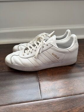 Adidas Gazelle‎ White Leather Sneakers 7